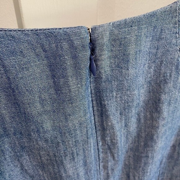 J.Crew Chambray Ruffle Tie Sleeve Dress - Picture 8 of 9